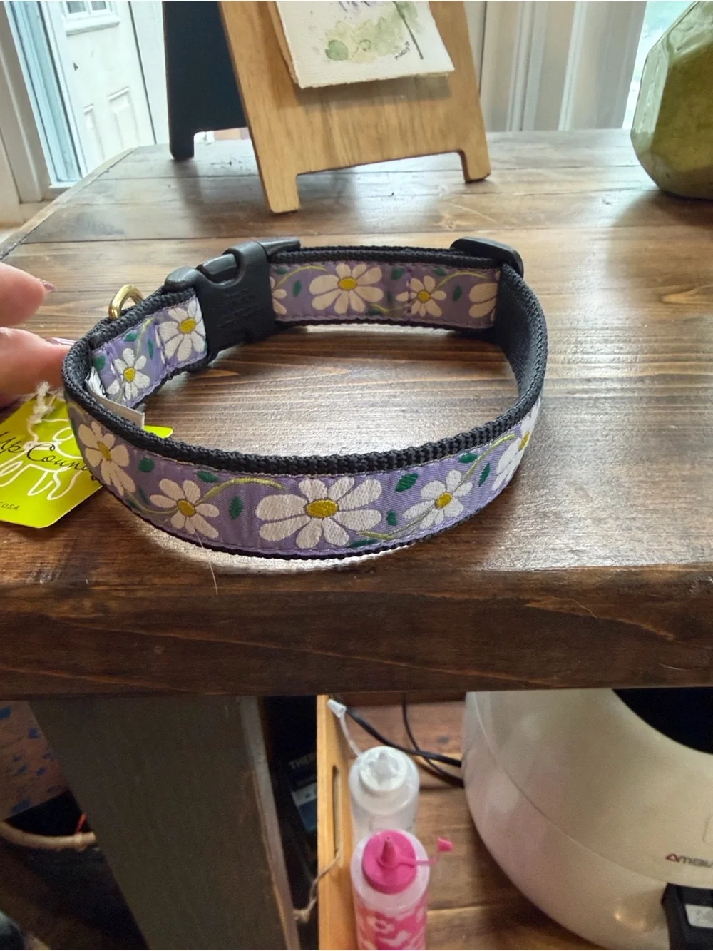 Kids Floral Purple Daisy Adjustable Collar
